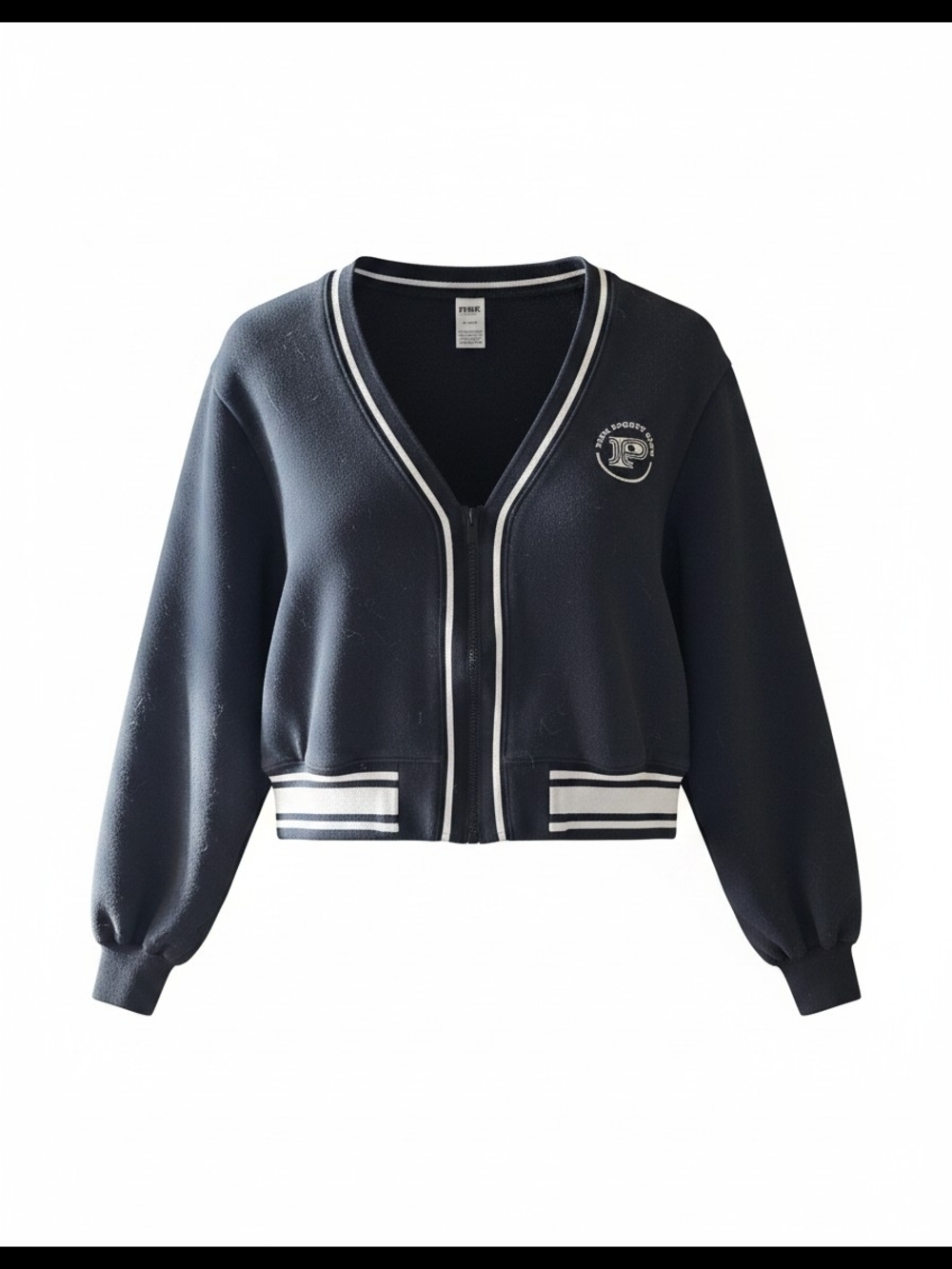 PINK Victoria's Secret Black Jacket with White Stripe Trim